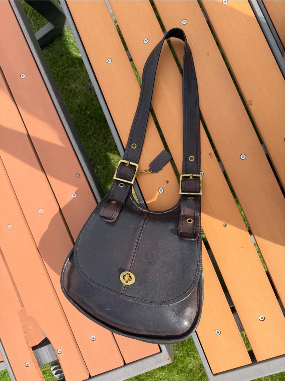 Vintage Coach Crescent 9235 Mocha Brown Pre-Creed 1970s NYC - Picture 15 of 16